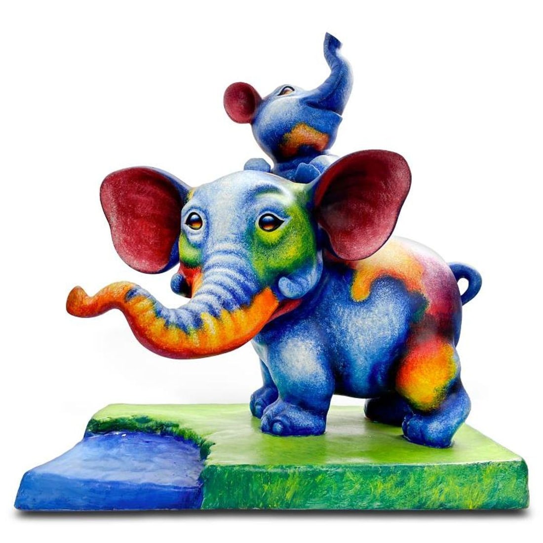 Wang, "Mother Love" Hand Painted Limited Edition Resin Sculpture, Numbered AP 7 and Hand Signed and: "Mother Love" is a hand painted limited edition, dimensional art, resin sculpture by Wang. This piece is numbered AP 7 and hand signed in verso. Includes Letter of Authenticity. Measures approx. 25" x