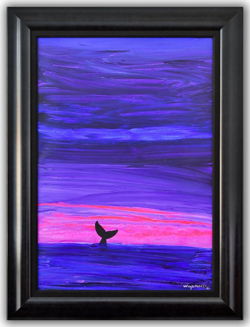 Wyland- Original Painting on Canvas "Blue Hawaii": Artist: Wyland. Medium: Original Painting on Canvas. Title: Blue Hawaii. Size: 24" x 36". Measures approx. 34" x 45" (framed). Signature: Hand Signed by the artist. Certificate of Authenticity: Is