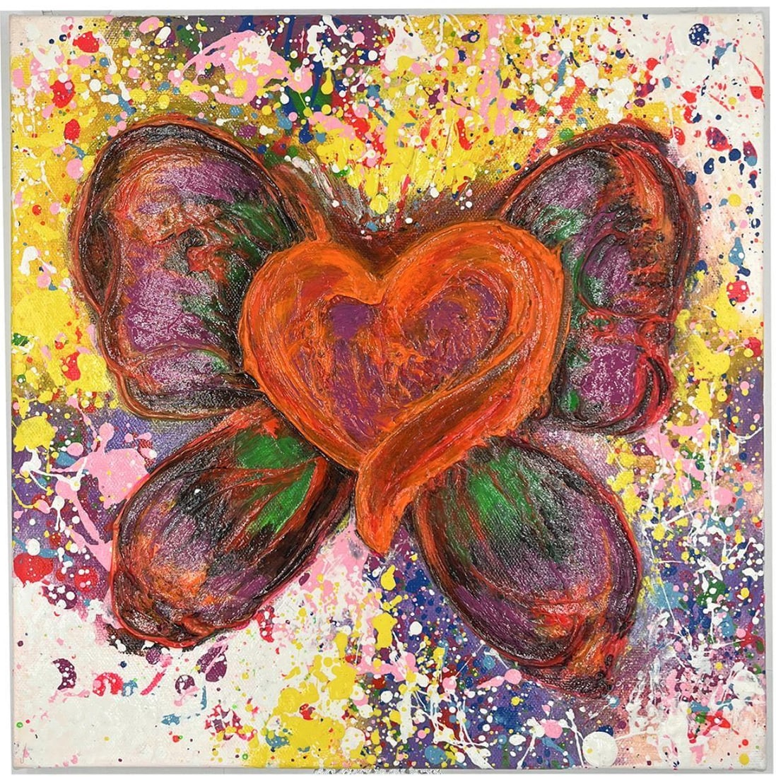 Lona Shore- Original painting on canvas "Heart & Soul": Artist: Lona Shore. Medium: Original painting on canvas. Title: Heart & Soul. Size: 12" x 12". Signature: Hand Signed. Reference#: 82582.