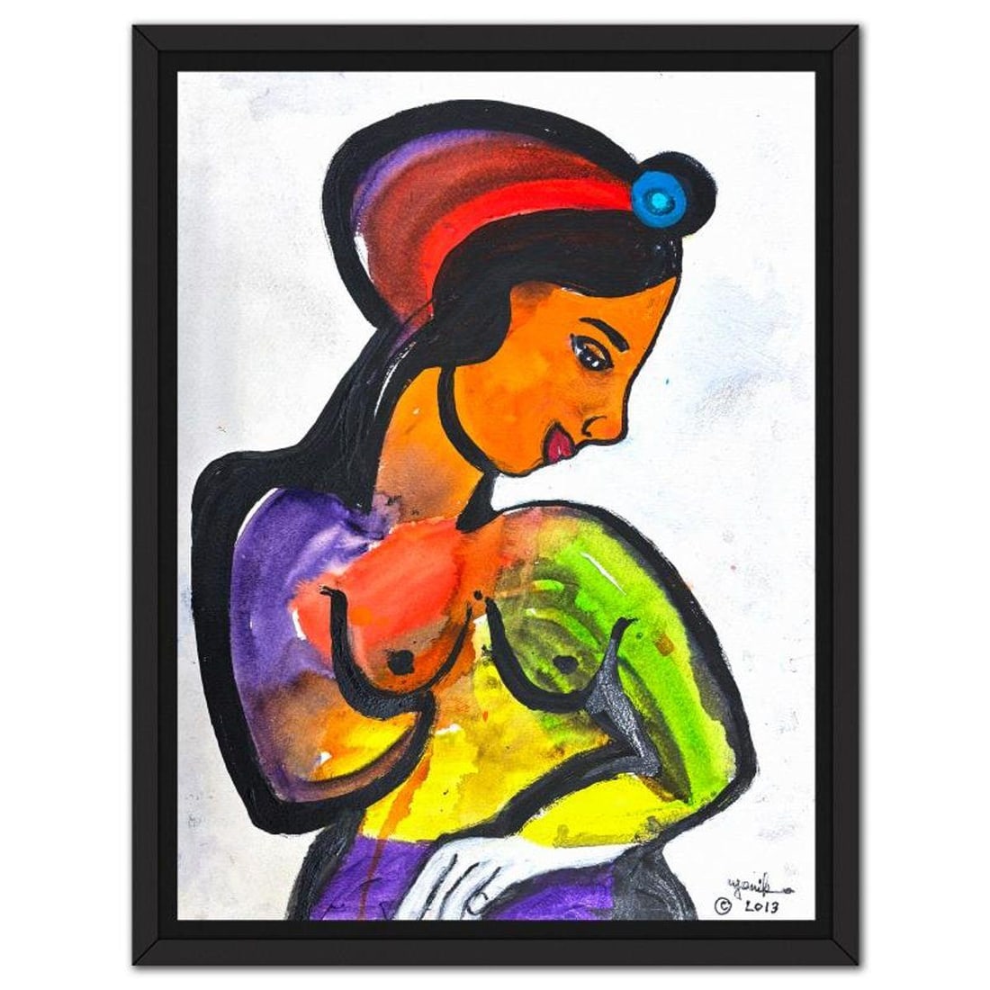 Jenik Cook, Framed Hand Signed Original Painting with Letter of Authenticity.: This is an original acrylic painting on paper by Jenik Cook. Hand signed by the artist, it includes Letter of Authenticity. This piece comes from the artist's personal collection. Measures