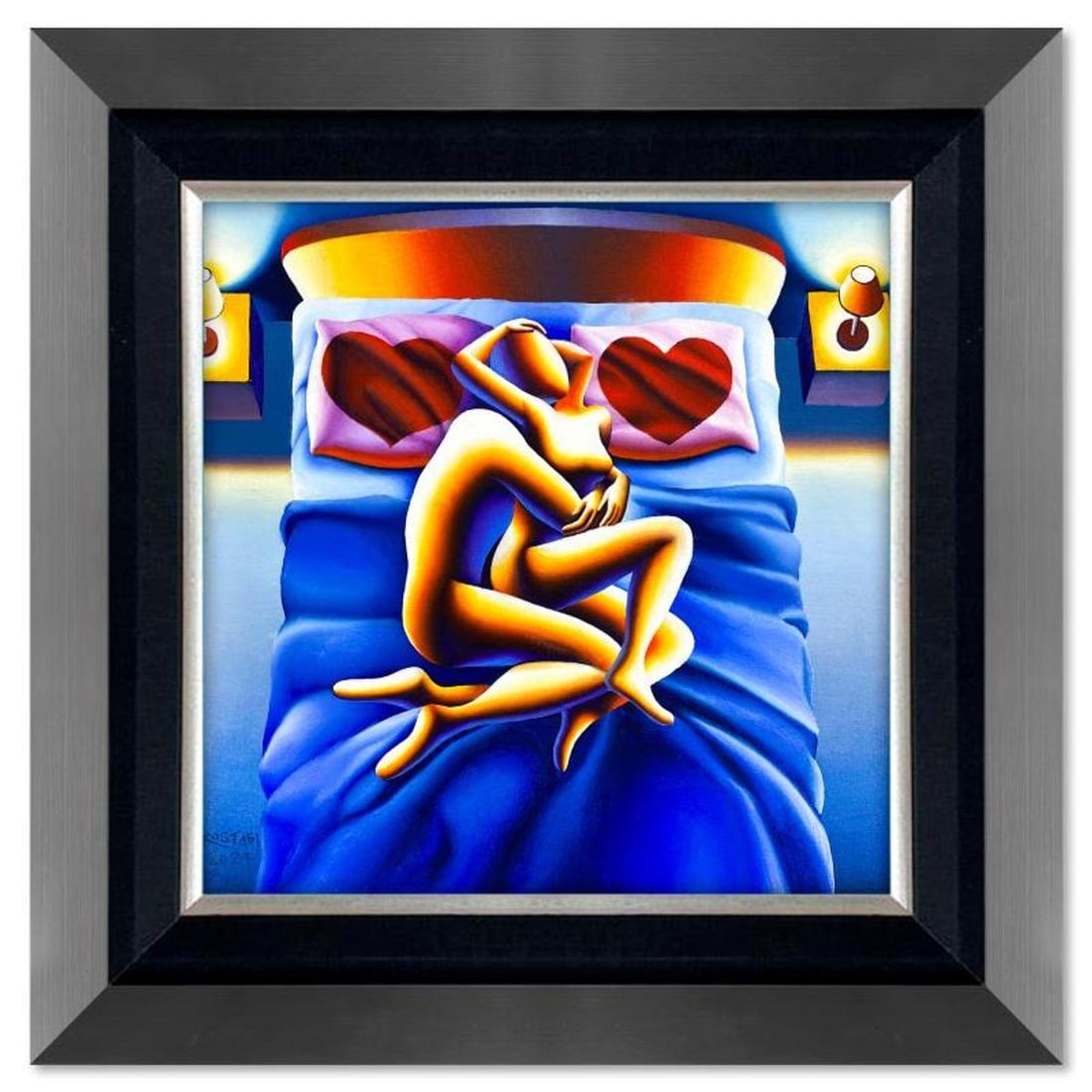 Mark Kostabi, "Dream Come True" Framed Original Oil Painting on Canvas, Hand Signed with COA: "Dream Come True" is an original oil painting on canvas by Mark Kostabi, hand signed by the artist. This piece comes custom framed. Includes Certificate of Authenticity. Measures approx. 29.5" x