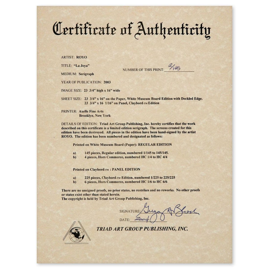 Royo- Serigraph "La Joya" - 5