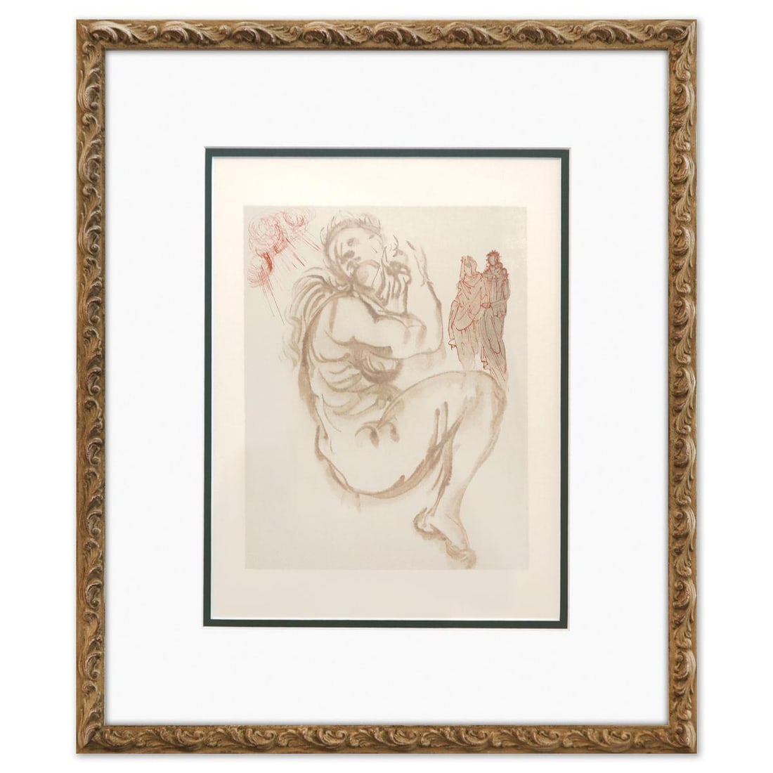 Salvador Dali- Original Color Woodcut on B.F.K. Rives Paper "Purgatory 19" (1 of 2)