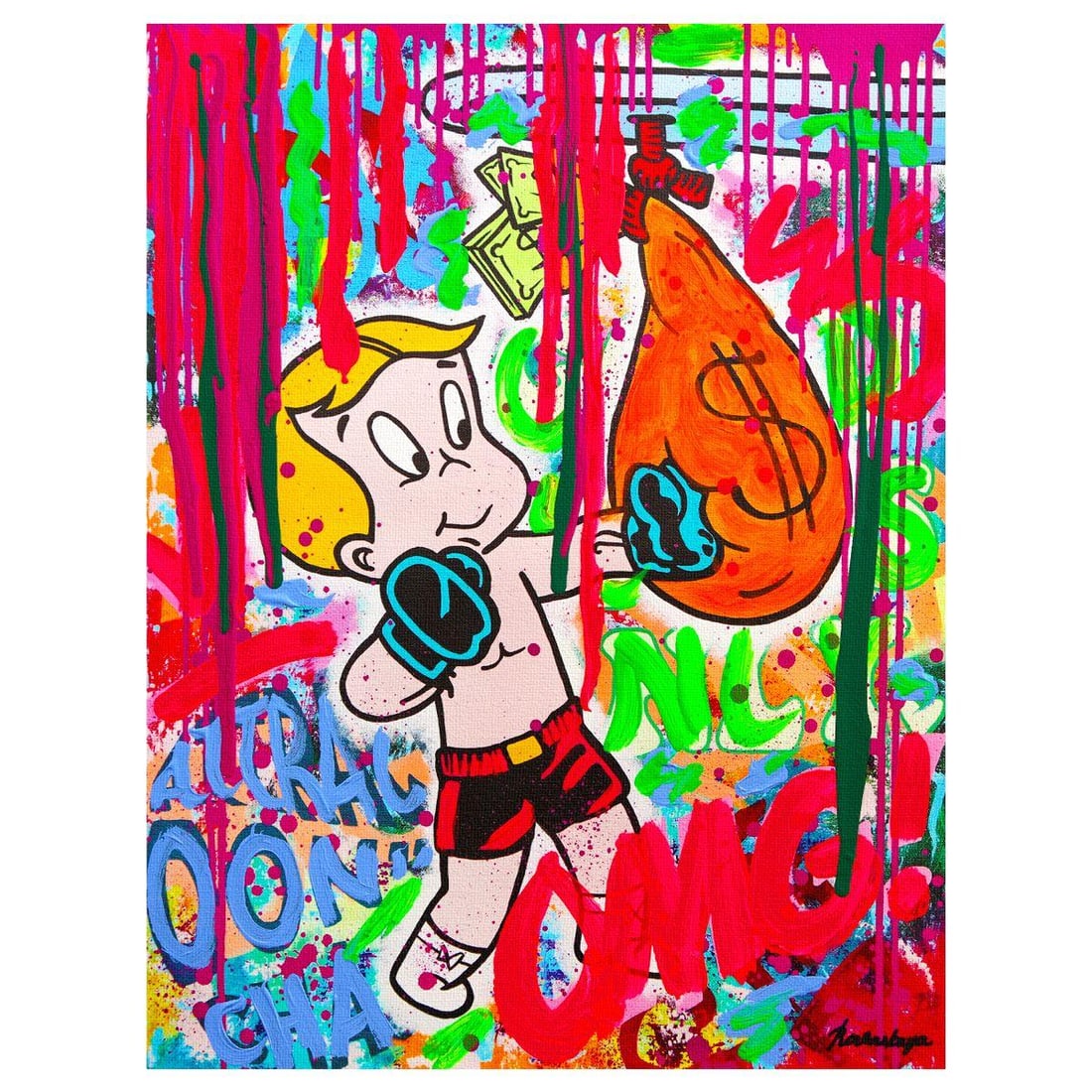 Nastya Rovenskaya- Mixed Media on Canvas "Boxing" (1 of 2)