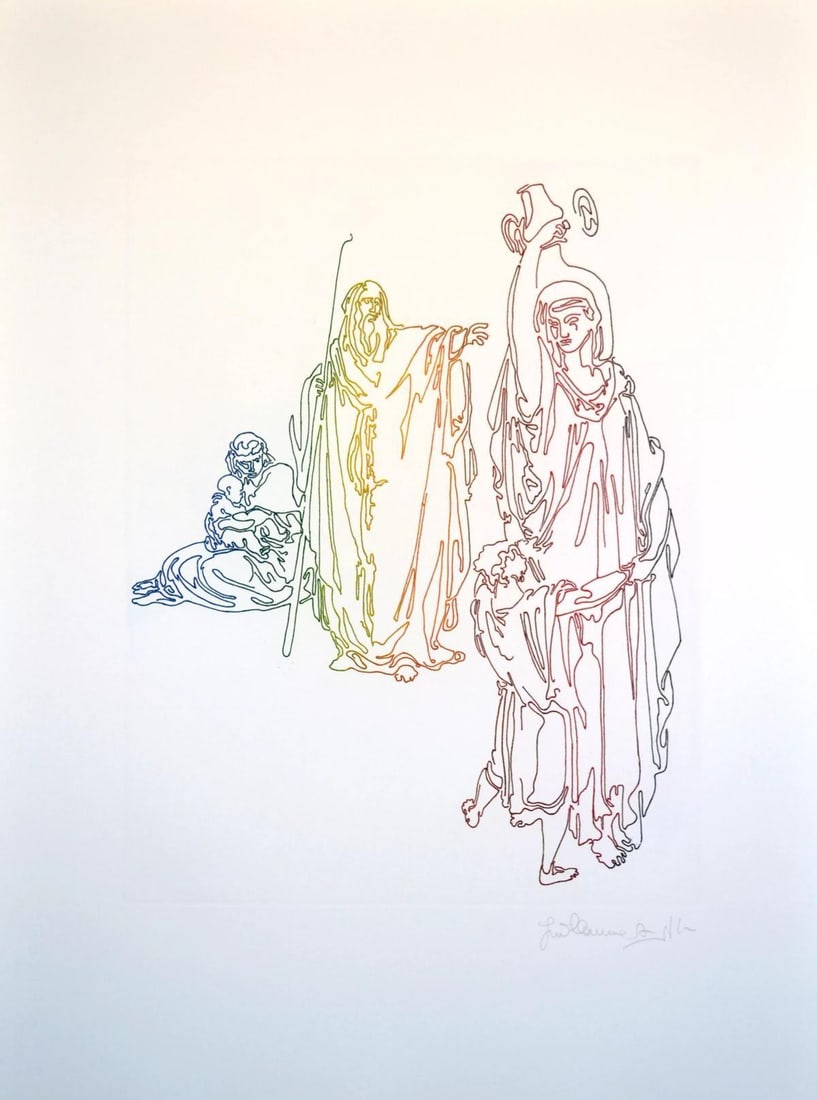 Guillaume Azoulay- Color Pencil Drawing on paper: Artist: Guillaume Azoulay. Medium: Color Pencil Drawing on paper. Size: 22" x 30". Signature: Hand Signed. Reference#: 81705.