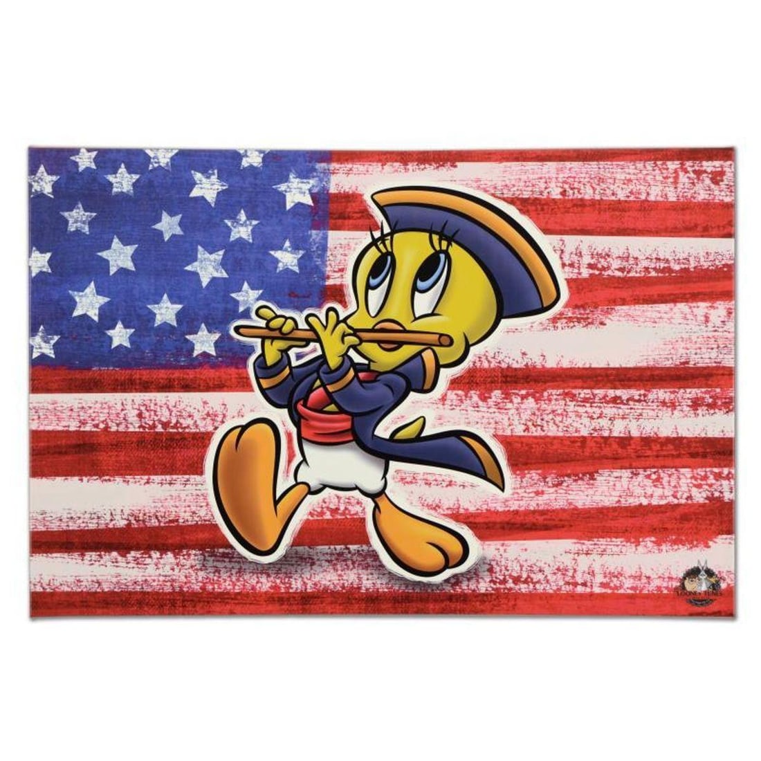 Looney Tunes, "Patriotic Series: Tweety" Numbered Limited Edition on Canvas with COA. This piece: Patriotic Series: Tweety is a limited edition giclee on gallery wrapped canvas by Looney Tunes. This piece comes from an edition of 250 and bears an imprint of Looney Tunes' official seal. Includes