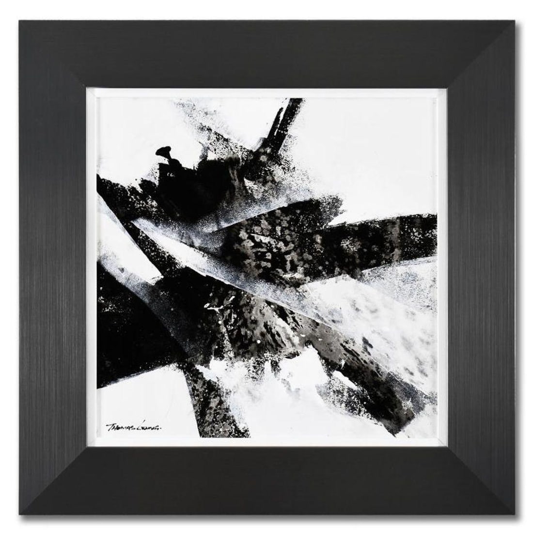 Thomas Leung, "Dancing Color 12" Framed Original Acrylic Painting on Canvas Board, Hand Signed with: "Dancing Color 12" is an original acrylic painting on canvas board by Thomas Leung, hand signed by the artist. This piece comes custom framed. Includes Letter of Authenticity. Measures approx. 22.5" x