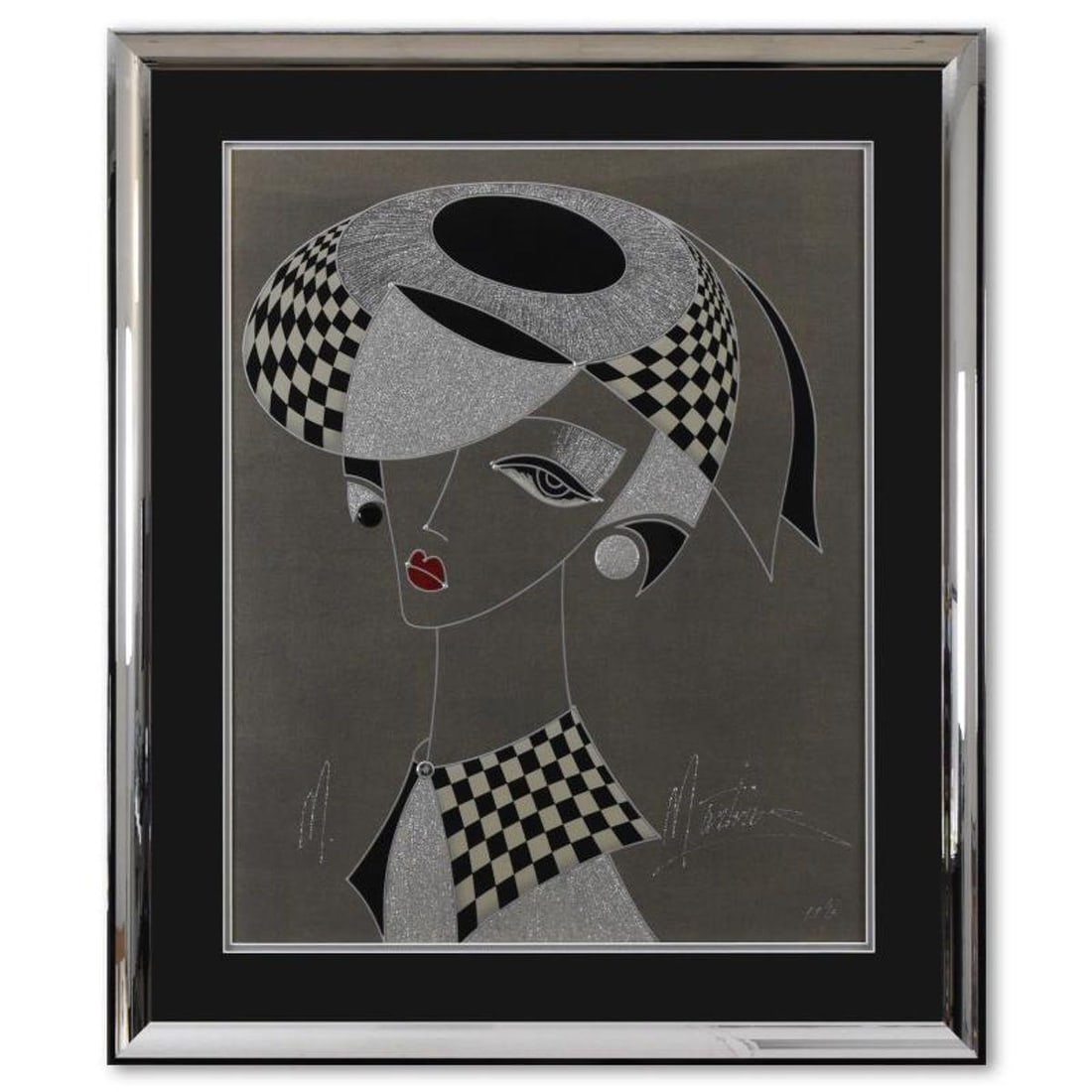 Martiros Manoukian, "Wistful Elegance" Framed Limited Edition Mixed Media Silkscreen, PP Numbered (1 of 2)