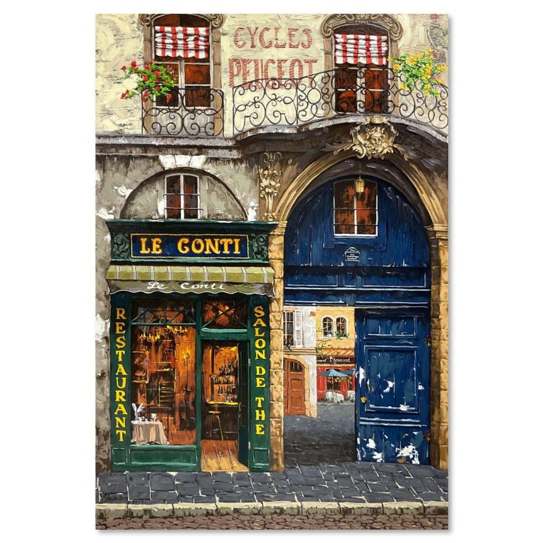 Viktor Shvaiko, "April in Paris" Hand Embellished Limited Edition Printer's Proof on Canvas (38" x (1 of 2)