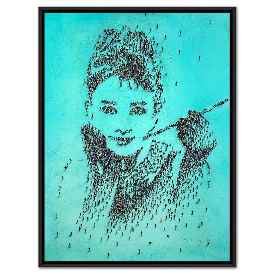 Craig Alan, "Populus: Cyan Cinema" Framed Limited Edition on Canvas, Numbered and Hand Signed with: "Cyan Cinema" is a limited edition giclee on canvas by Craig Alan. This piece comes from the Alan's "Populus" series and is numbered and hand signed by the artist. This piece comes custom framed.