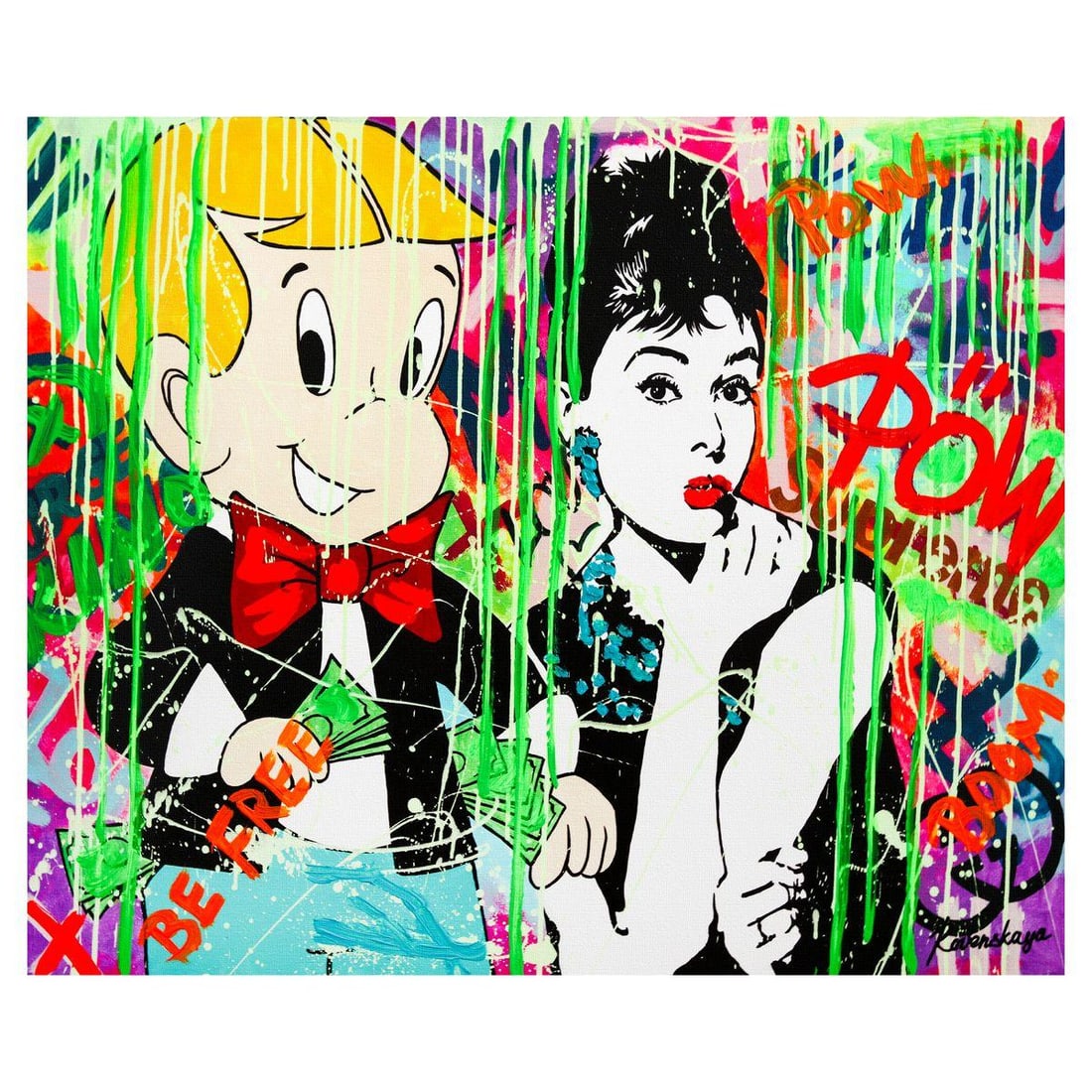 Nastya Rovenskaya- Mixed Media on Canvas "Forever Young" (1 of 2)