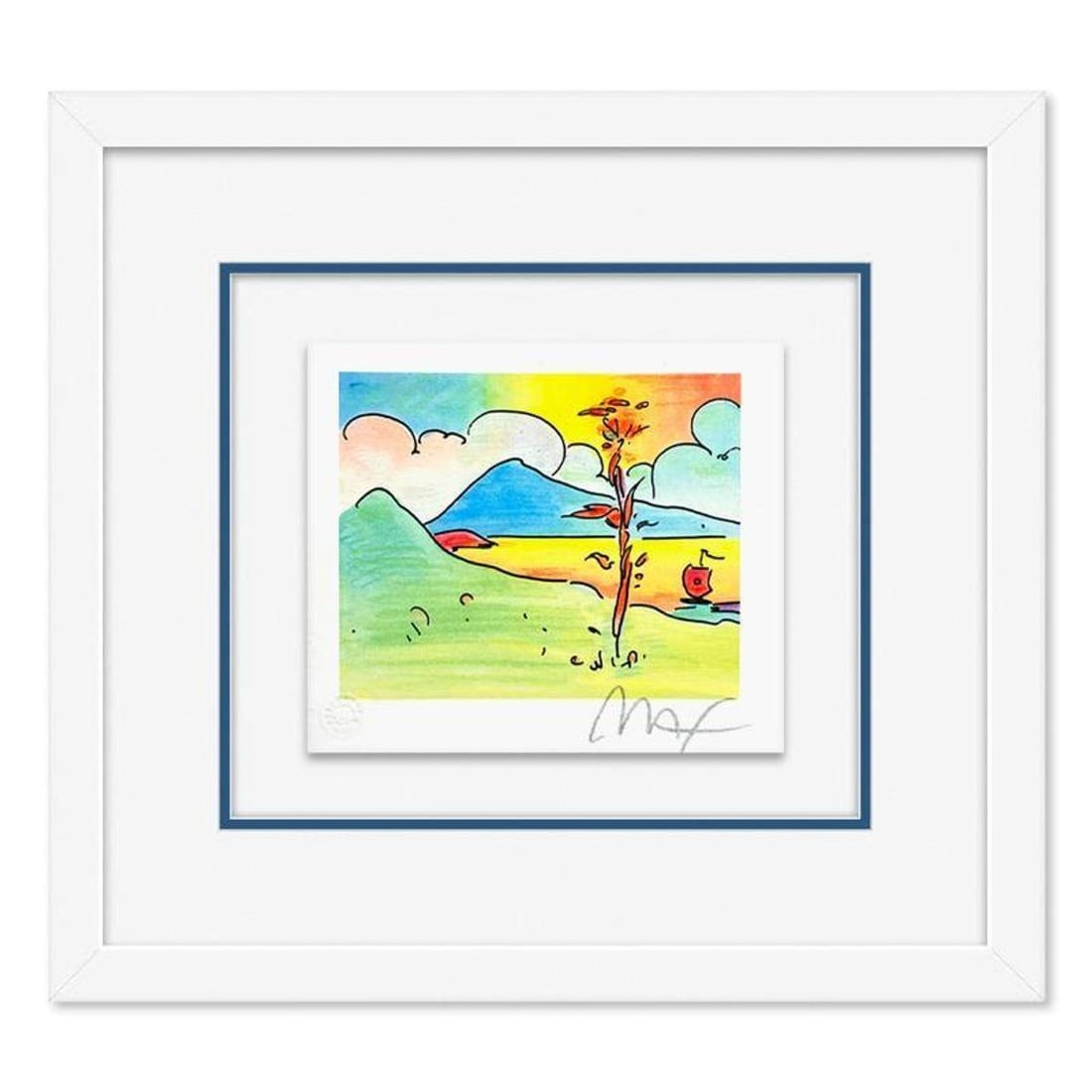 Peter Max, "Tree with Sailboat" Framed Limited Edition Lithograph, Numbered and Hand Signed with: Tree with Sailboat is a limited edition lithograph on paper by Peter Max, numbered and hand signed by the artist. This piece comes framed. Includes Certificate of Authenticity from Peter Max Studios.