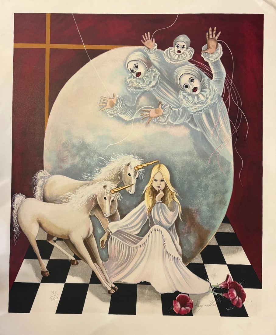 Margarette Kane- Lithograph on paper: Artist: Margarette Kane. Medium: Lithograph on paper. Size: 28" x 38". Signature: Hand Signed and numered. Reference#: 94160.