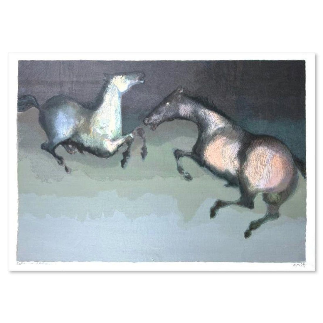 Edwin Salomon (1935-2014), "Wild Horses" Limited Edition Serigraph, Hand Signed and Numbered; Letter (1 of 1)