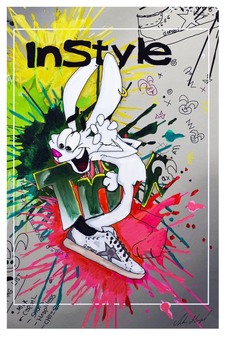 Shani Moyal- Original Mixed Media "Trix": Artist: Shani Moyal. Medium: Original Mixed Media. Title: Trix. Size: 30" x 20". Signature: Hand Signed by the artist. Certificate of Authenticity: Is included. Additional: Original one of a kind. A