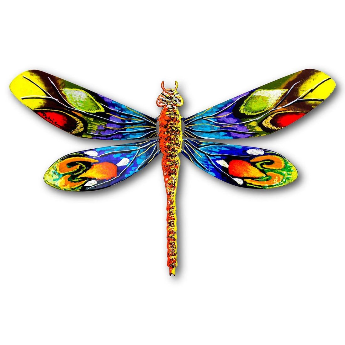 Patricia Govezensky- Original Painting on Cutout Steel "Dragonfly" (1 of 2)