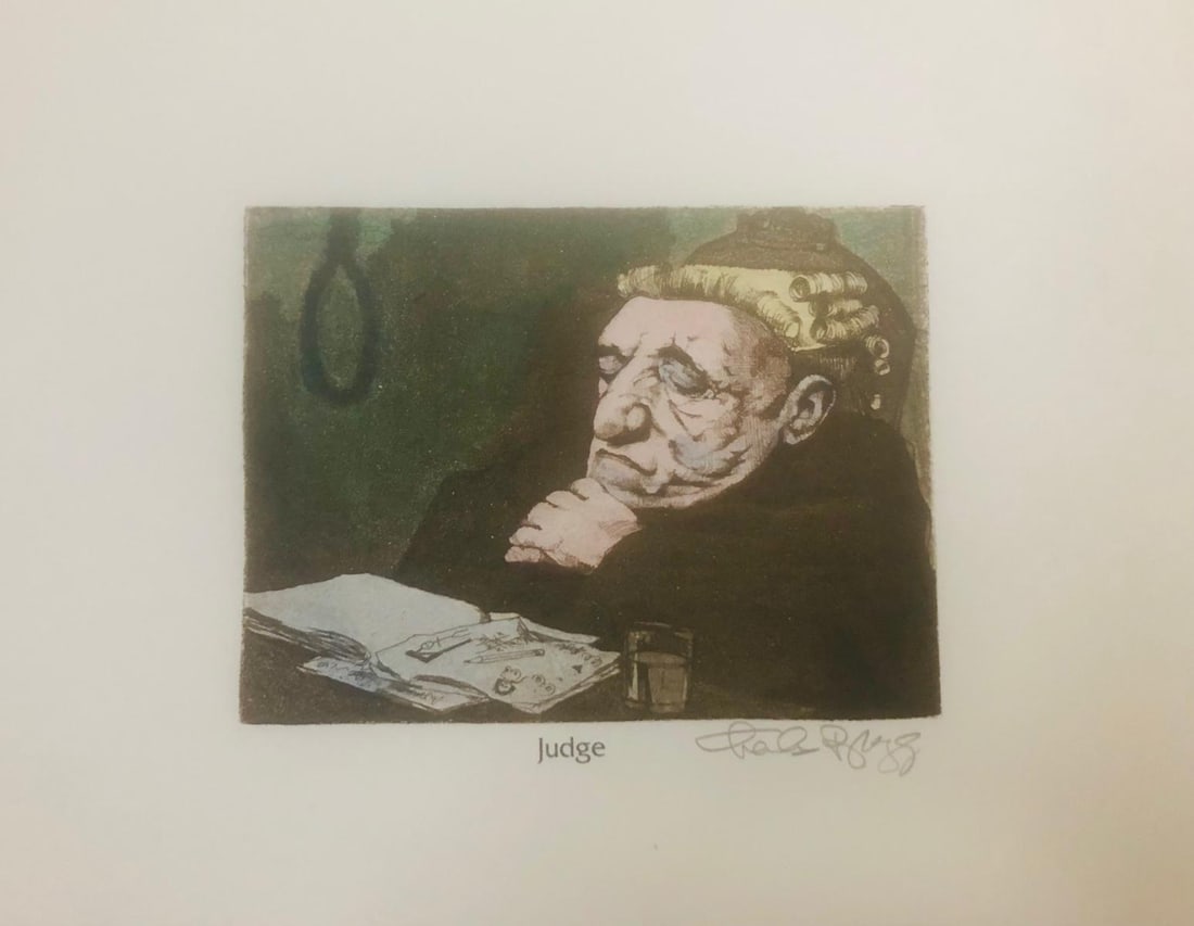 Charles Bragg- Hand watercolor over lithograph on paper "Unknown" (1 of 1)