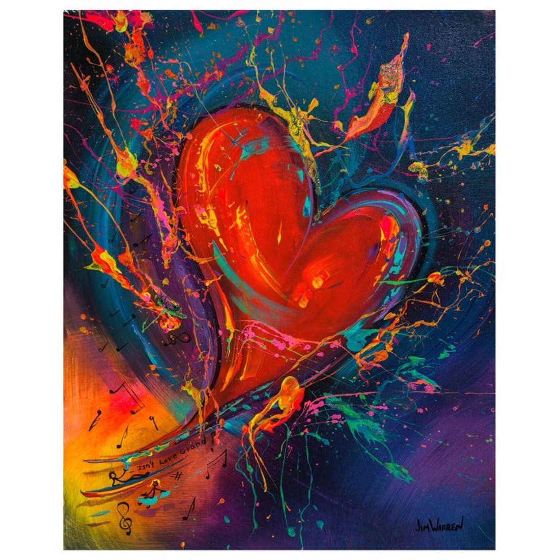 Jim Warren, "What the World Needs Now" Hand Signed, Artist Embellished AP Limited Edition Giclee on (1 of 1)