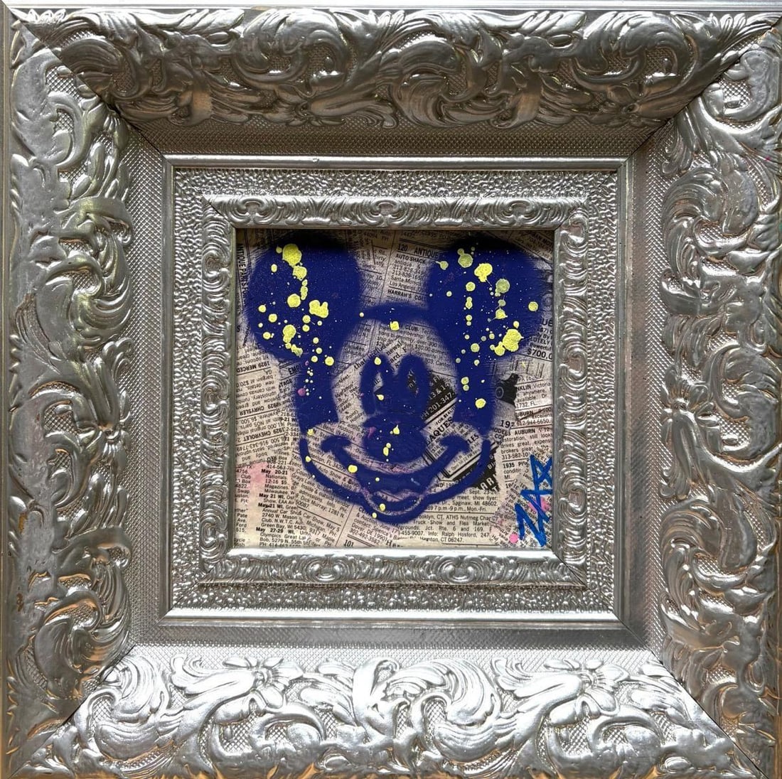 E.M ZAX- 1/1 unique on panel: Artist: E.M ZAX. Medium: 1/1 unique on panel. Measures approx. 18" x 18" (framed). Signature: Hand Signed by the artist. Reference#: 88474.