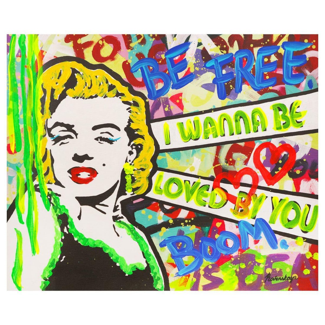 Nastya Rovenskaya- Mixed Media "I Wanna Be Loved By You" (1 of 2)