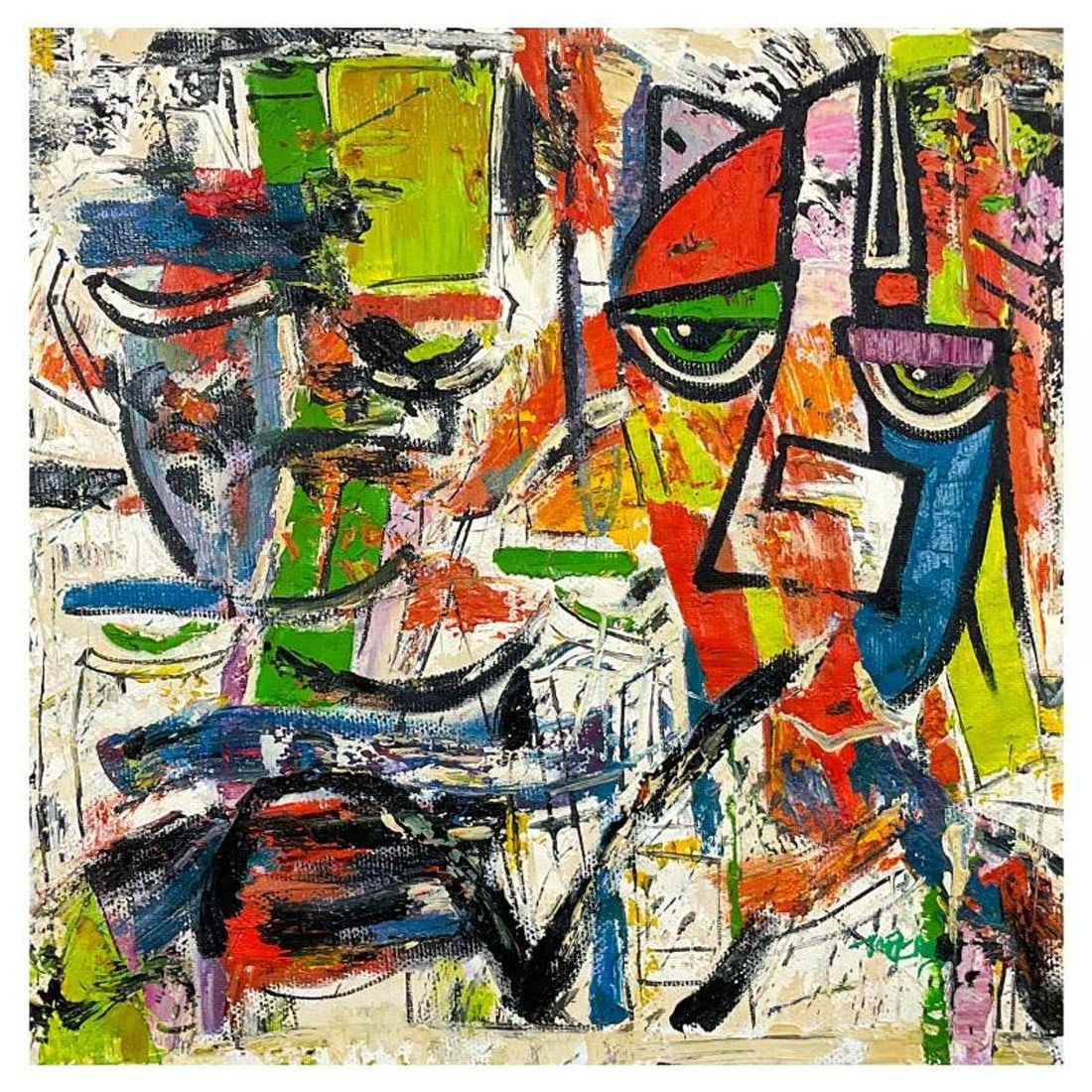 Zahra, Original Acrylic Painting on Canvas (24" x 24"), Hand Signed with Letter of Authenticity: This is an original acrylic painting on canvas by Zahra, hand signed by the artist. Includes Letter of Authenticity. Measures approx. 24" x 24" (image).