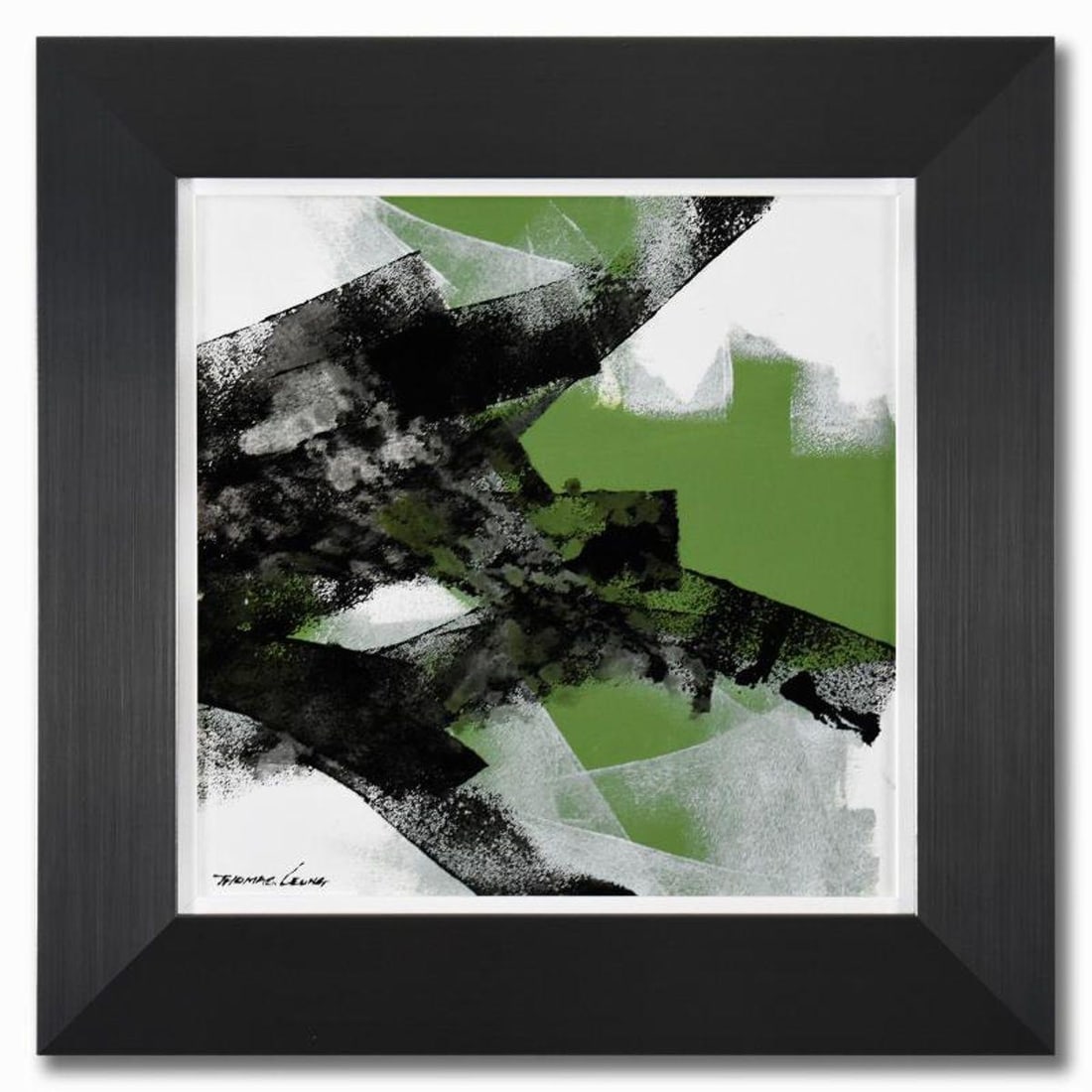 Thomas Leung, "Abstract Wave 6" Framed Original Acrylic Painting on Canvas Board, Hand Signed with (1 of 2)