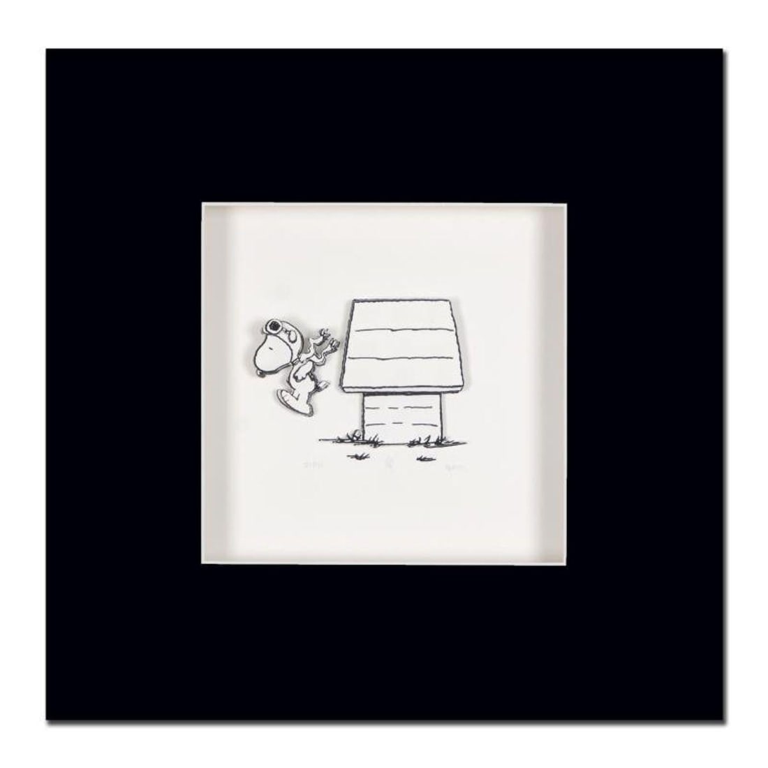 Peanuts, "Jump Right In" Hand Numbered Limited Edition 3D Decoupage with Certificate of: Created from the original artwork archived at the studio, "Jump Right In" portrays the simple yet emotive art of Charles. M. Schulz, creator of PEANUTS. This 3D decoupage print on paper is hand
