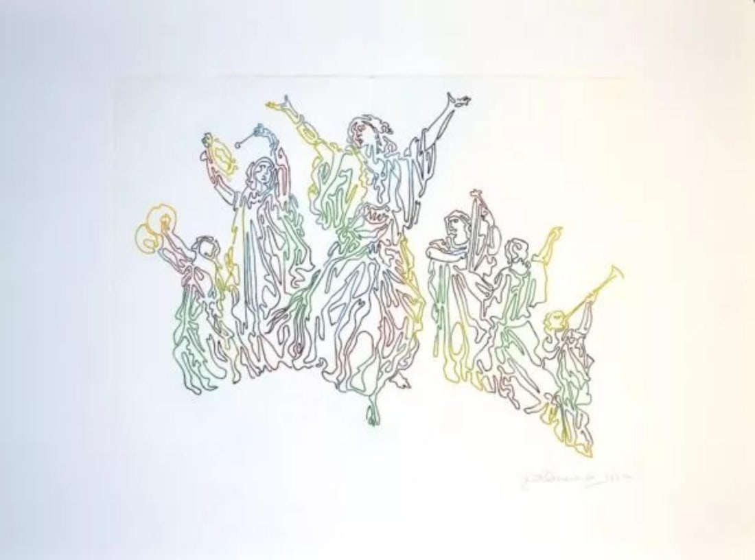 Guillaume Azoulay- Color Pencil Drawing on paper: Artist: Guillaume Azoulay. Medium: Color Pencil Drawing on paper. Size: 18" x 24". Signature: Hand Signed. Reference#: 81706.