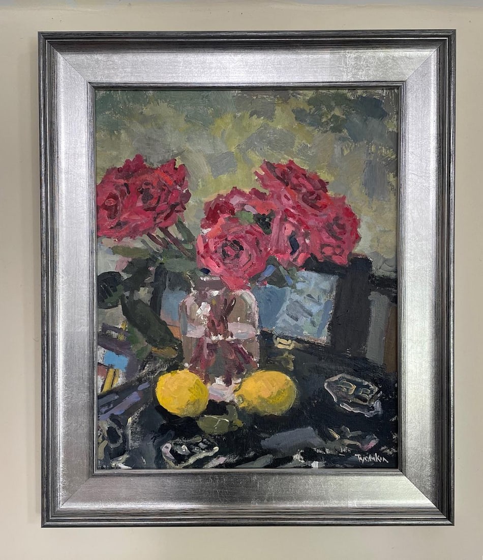 Boris Tyomkin - Oil on Canvas "Roses and Lemons" (1 of 2)