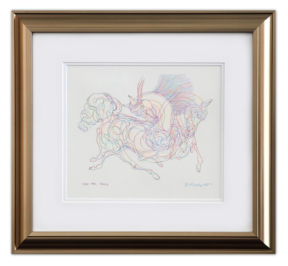 Guillaume Azoulay- Original Drawing in Color "E'tude JFK" (1 of 4)