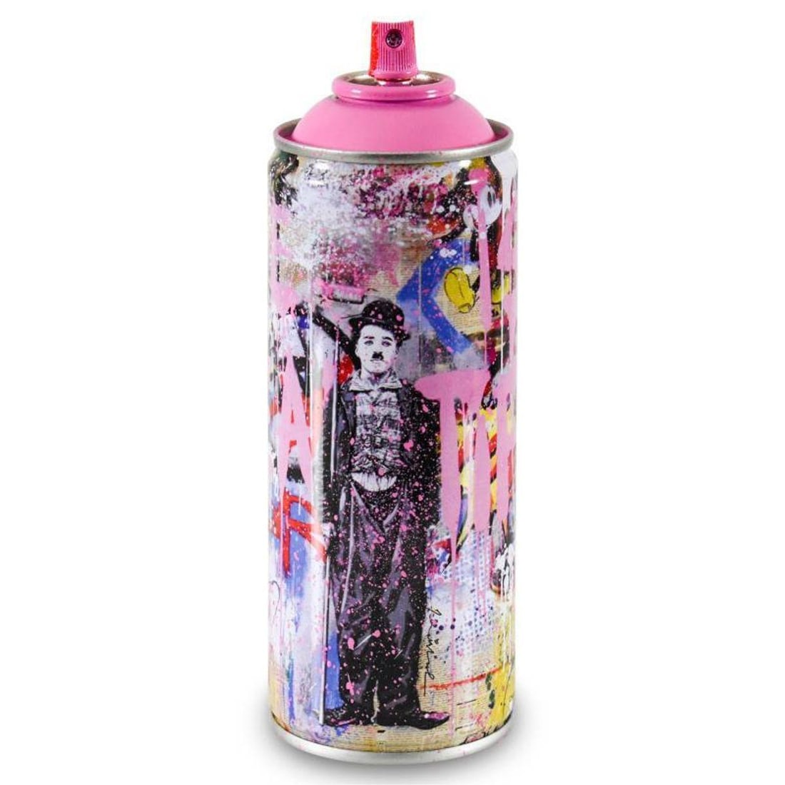 Mr. Brainwash, "Gold Rush (Pink)" Limited Edition Hand Painted Can with Plate Signature.: Gold Rush (Pink) is a numbered limited edition hand painted spray can by Mr Brainwash. This piece bears the plate signature of the artist and comes from his 2020 Classic Spray Can Collection. Measures