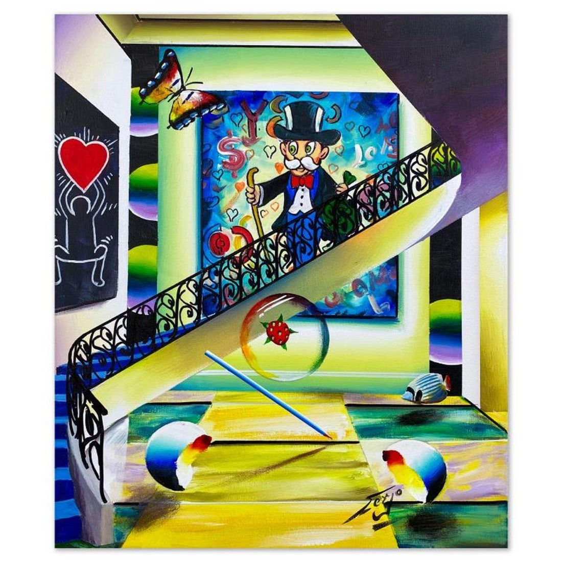 Ferjo, Original Acrylic Painting on Canvas, Hand Signed with Letter of Authenticity. (1 of 2)