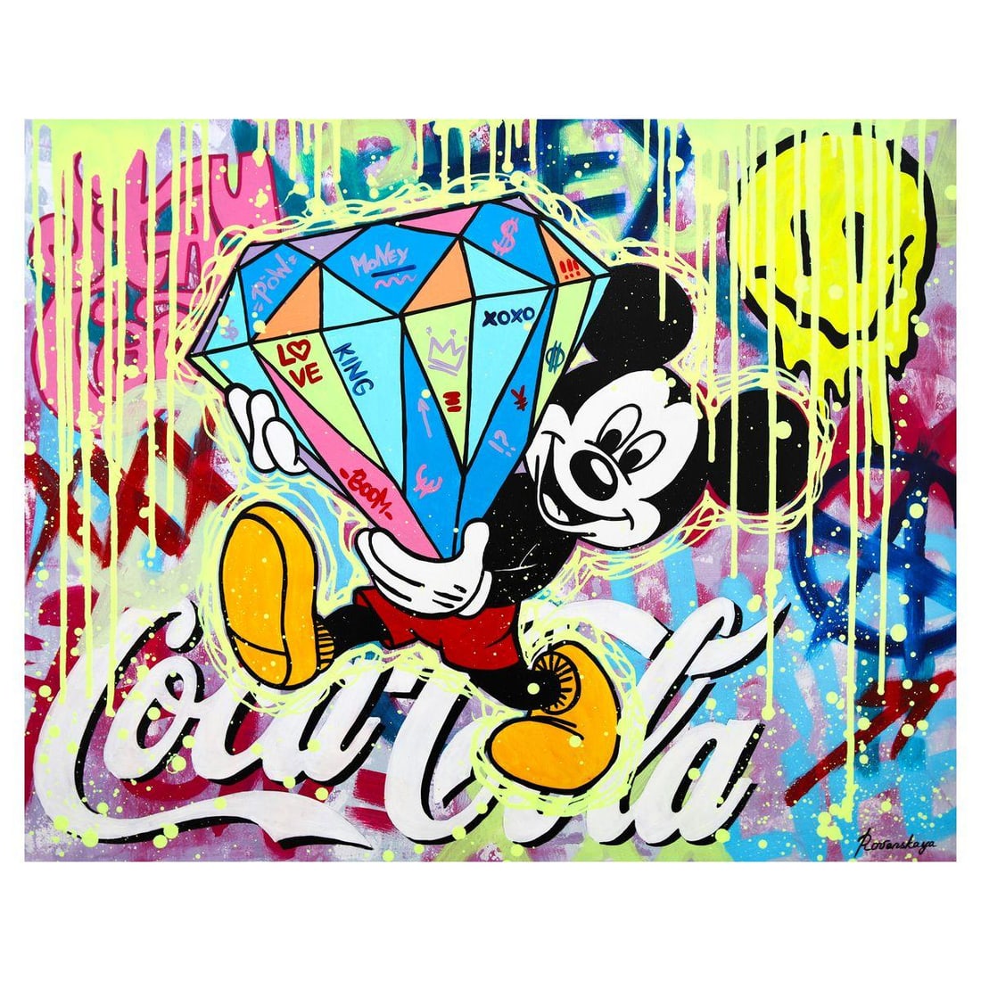 Nastya Rovenskaya- Original Oil on Canvas "A Diamond Dream": Artist: Nastya Rovenskaya. Medium: Original Oil on Canvas. Title: A Diamond Dream. Size: 24" x 30". Signature: Hand Signed. Certificate of Authenticity: Is included. Reference#: 36698.