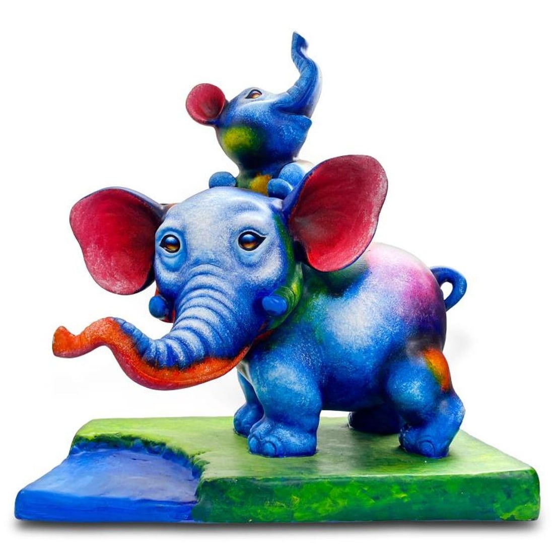 Wang, "Mother Love" Hand Painted Limited Edition Resin Sculpture, Numbered AP 3, Hand Signed and: "Mother Love" is a hand painted limited edition, dimensional art, resin sculpture by Wang. This piece is numbered AP 3 and hand signed in verso. Includes Letter of Authenticity. Measures approx. 25" x