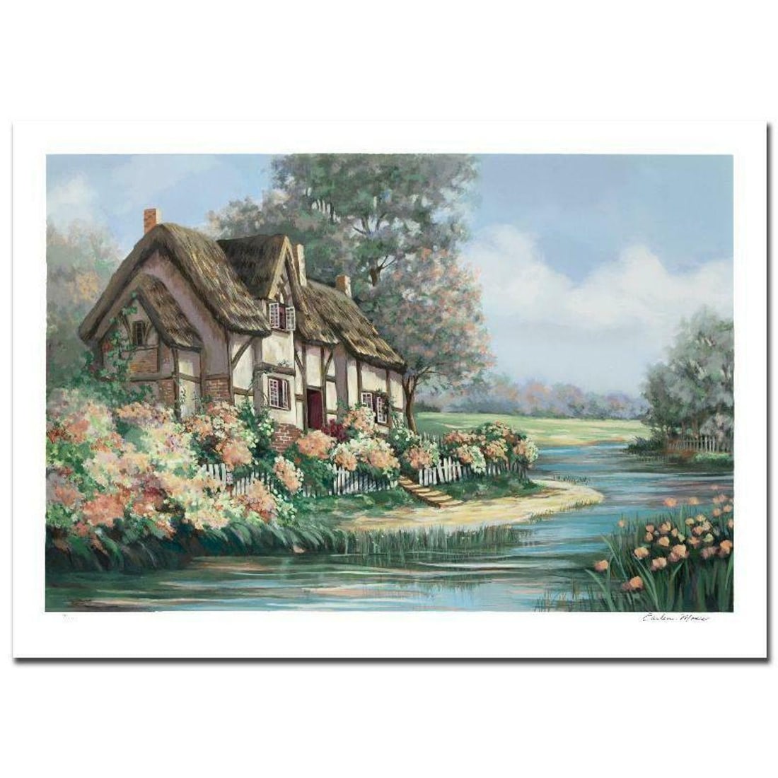 Springtime in Sheffield Limited Edition Serigraph (36" x 24") by Earlene Moses, Numbered and Hand (1 of 2)