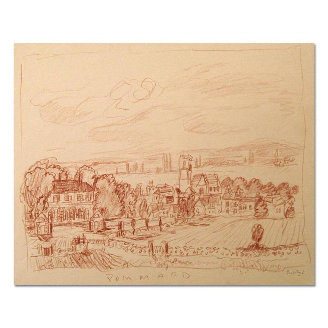 Wayne Ensrud, "View of Pommard, Burgundy" Pastel Original Artwork; Hand Signed; COA (1 of 2)