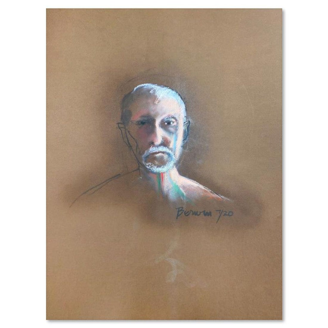 Milton Berwin (1925-2023), Original Pastel Drawing (25.5" x 19.5"), Hand Signed with Letter of (1 of 2)