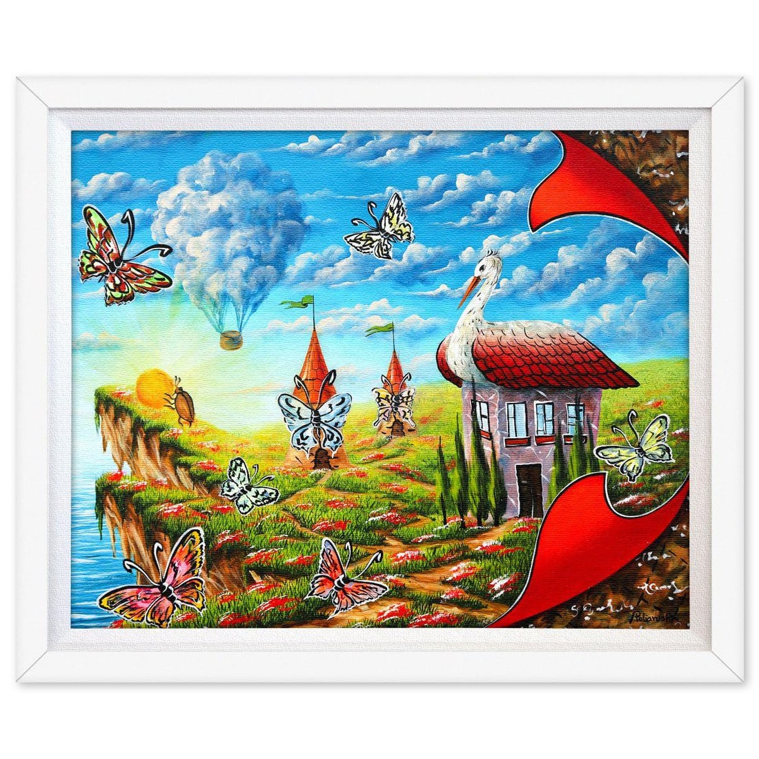 Eugene Poliarush- Original Oil on Canvas "Pastoral Bliss": Artist: Eugene Poliarush. Medium: Original Oil on Canvas. Title: Pastoral Bliss. Size: 24" x 30". Measures approx. 29" x 35" (framed). Signature: Hand signed by the artist. Certificate of