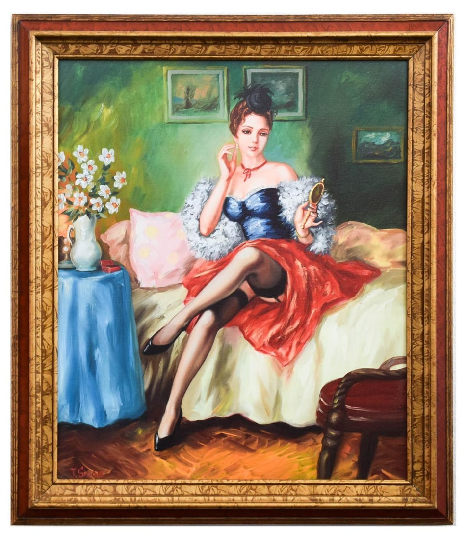 Taras Sidan- Original Giclee on Canvas "Before The Date": Artist: Taras Sidan. Medium: Original Giclee on Canvas. Title: Before The Date. Size: 24" x 20". Measures approx. 29" x 25.5" (framed). Signature: Hand Signed by the artist. Certificate of Authenticit