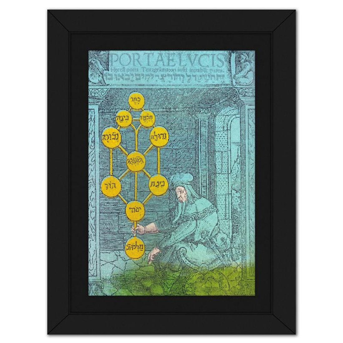 Steve Kaufman (1960-2010), "Kabbalah" Framed Hand Embellished Limited Edition Silscreen, Numbered: "Kabbalah" is a hand embellished limited edition silkscreen on canvas by Andy Warhol protege, Steve Kaufman (1960-2010), numbered 23/50 inverso and hand signed by the artist. This piece comes custom f