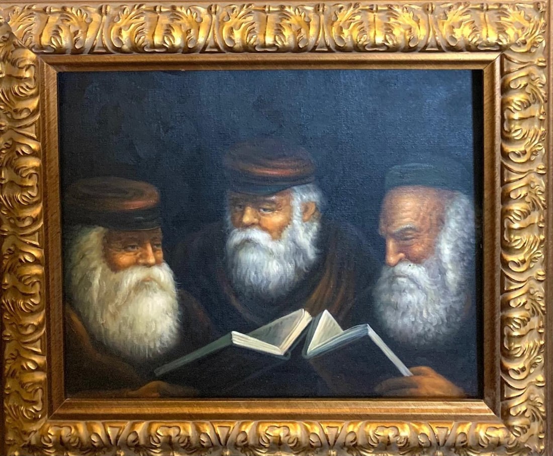 Unknown- Hand Embellished on canvas: Artist: Unknown. Medium: Hand Embellished on canvas. Measures approx. 20" x 24" (framed). Reference#: 55348.