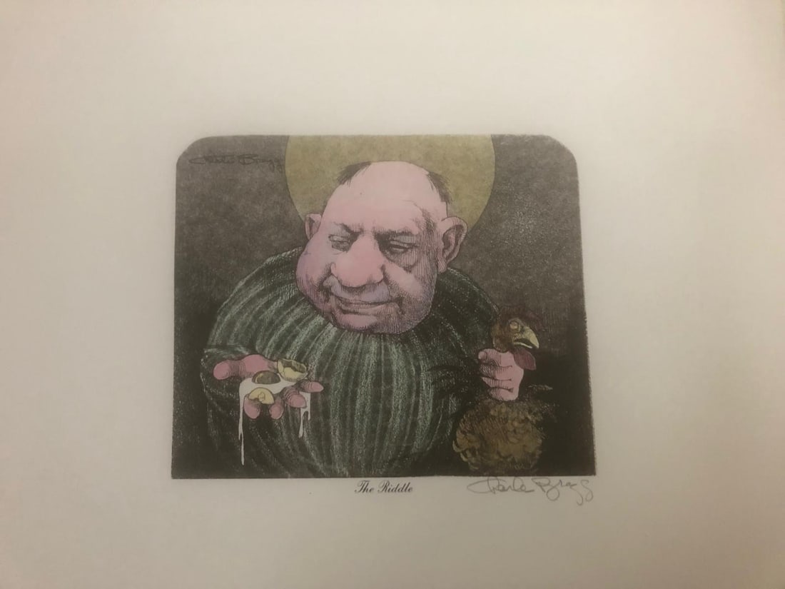 Charles Bragg- Hand watercolor over lithograph on paper "Unknown" (1 of 1)