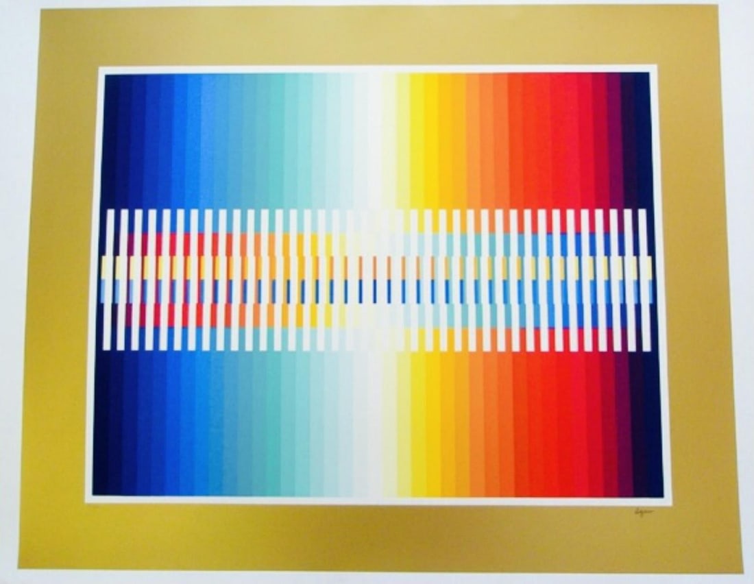 Yaacov Agam- Serigraph on paper: Artist: Yaacov Agam. Medium: Serigraph on paper. Size: 27" x 34". Signature: Hand signed and numbered. Reference#: 28132.