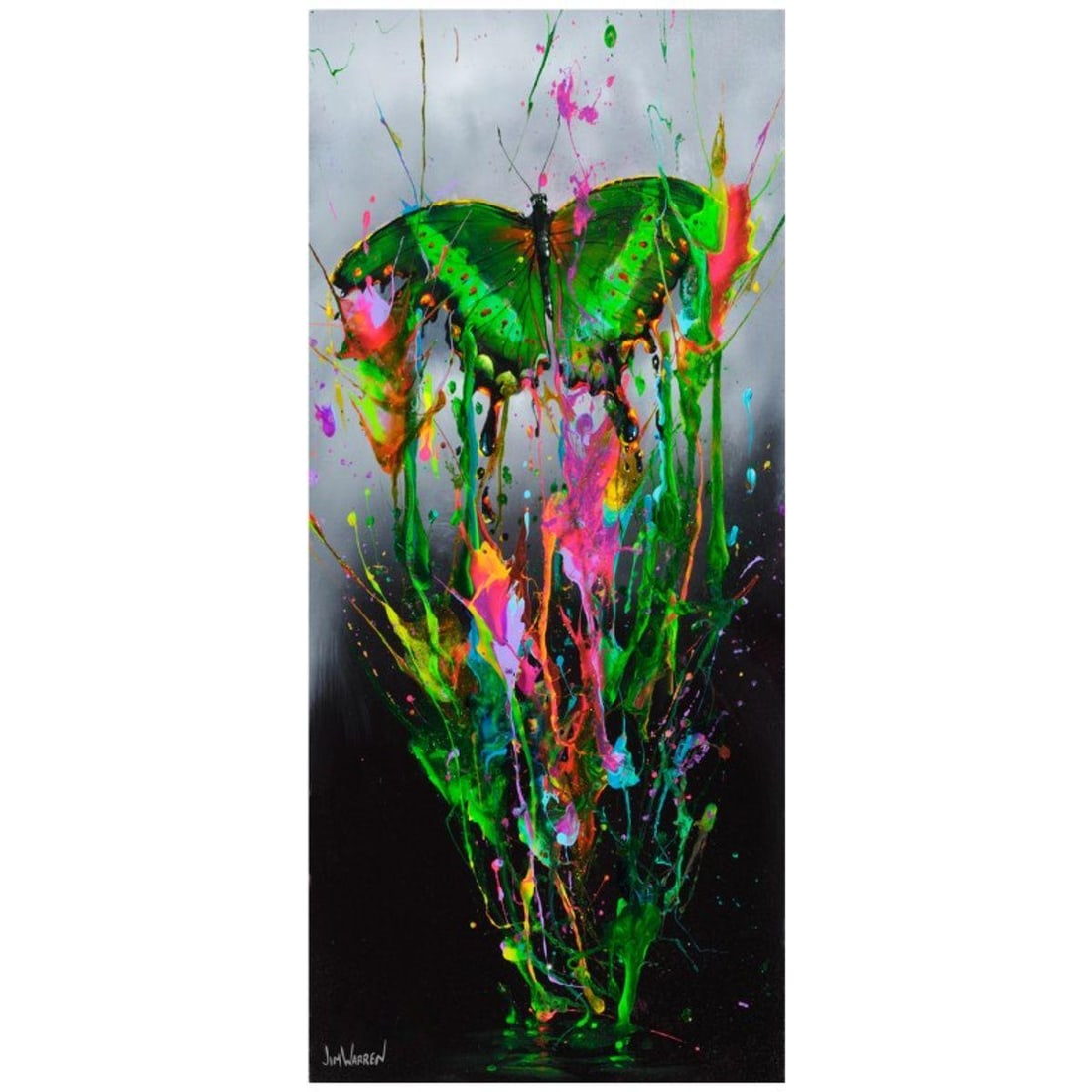 Jim Warren, "Birth of a Butterfly" Hand Signed, Artist Embellished AP Limited Edition Giclee on (1 of 1)