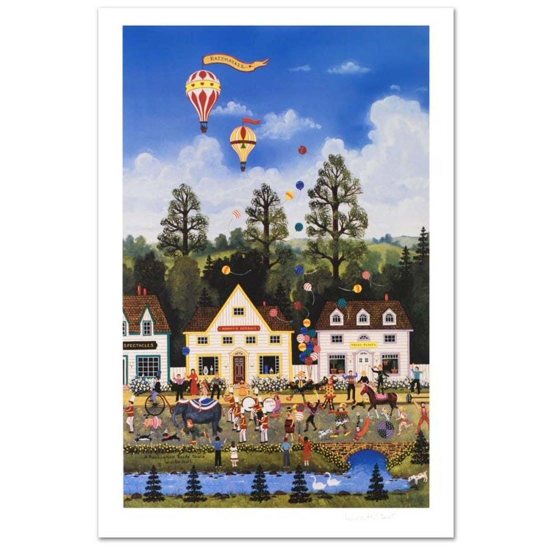 Jane Wooster Scott, "A Rambunctious Razzle Dazzle" Hand Signed Limited Edition Lithograph with (1 of 1)