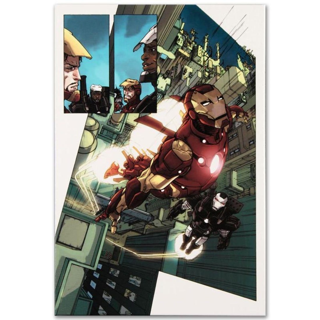 Marvel Comics "Iron Man 2.0 #1" Numbered Limited Edition Giclee on Canvas by Barry Kitson with COA.: A piece of comic book history, this limited edition, from original art by Barry Kitson, depicting Iron Man and War Machine. Barry Kitson got his start at Marvel UK by penciling Spider-Man, and now wor