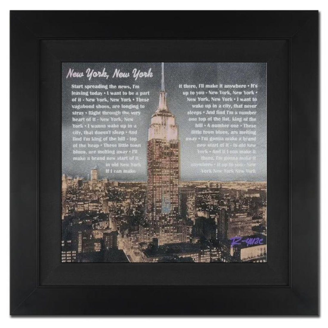 "Ringo" Daniel Funes, "New York, New York II" Framed One-of-a-Kind Mixed Media Painting on Canvas, (1 of 1)