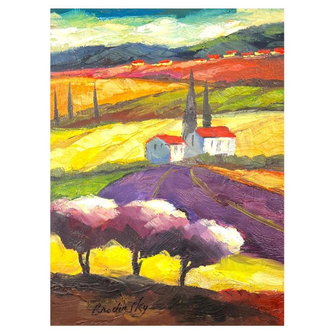 Slava Brodinsky, Hand Signed Original Painting on Canvas with Letter of Authenticity.: This is an original painting oil on canvas by Slava Brodinsky. Hand signed by the artist, this piece comes with a letter of authenticity. Measures approximately 16" x 12" (image).