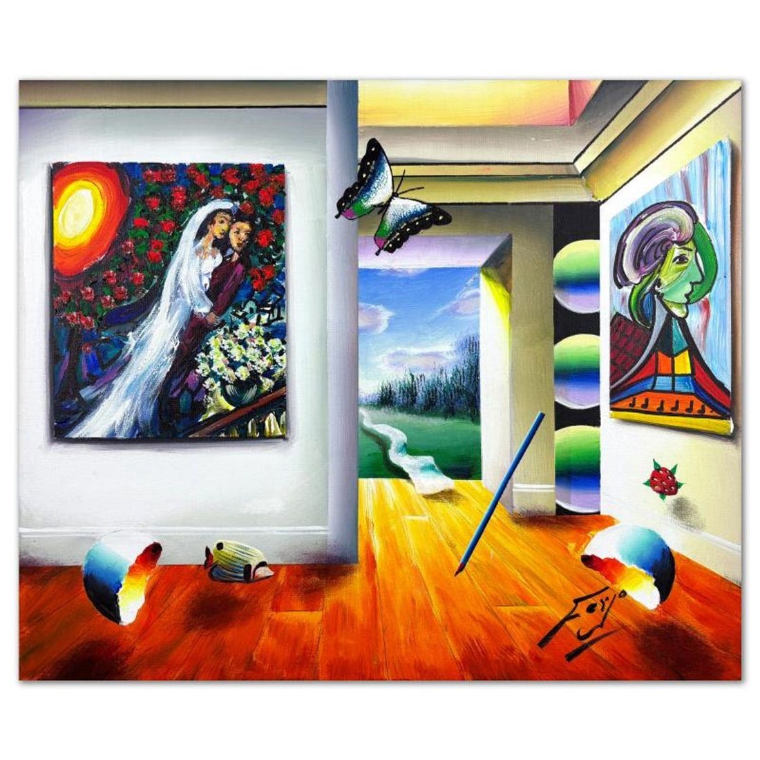 Ferjo, Original Acrylic Painting on Canvas, Hand Signed with Letter of Authenticity. (1 of 2)