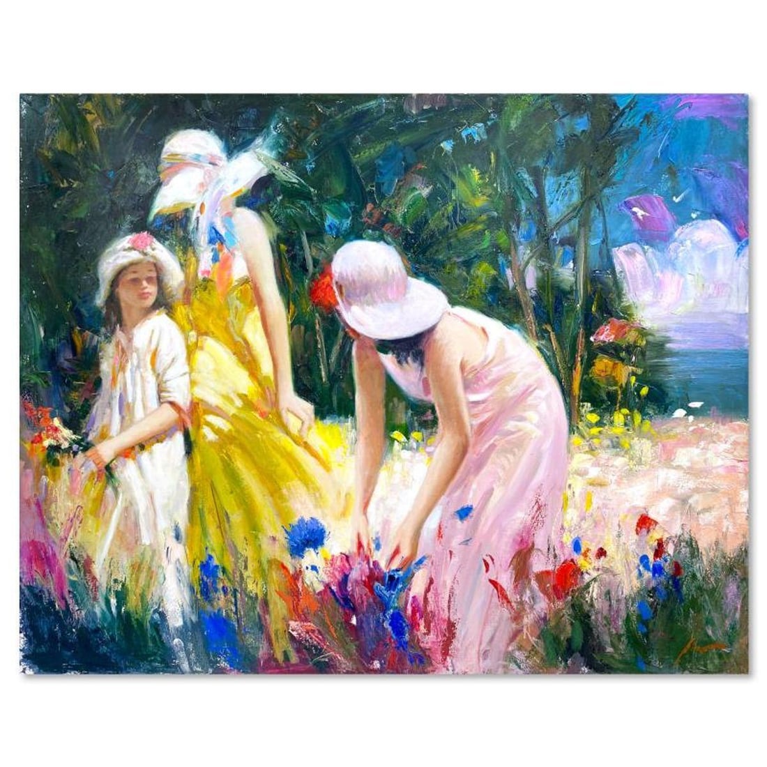 Pino (1939-2010), Original Oil Painting on Canvas (40" x 50"), Hand Signed with Letter of: This is an original oil painting on stretched canvas by Pino (1939-2010), hand signed by the artist. Includes Letter of Authenticity. Measures approx. 40" x 50" (image).